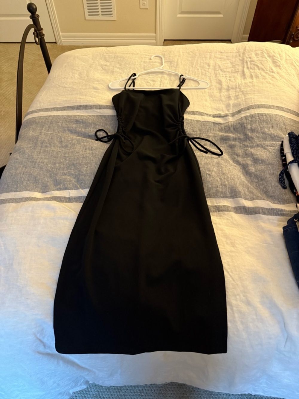 Altar'd State Black Side-Tie Midi Dress